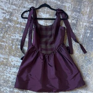 Burgundy/Plum Bow Dress